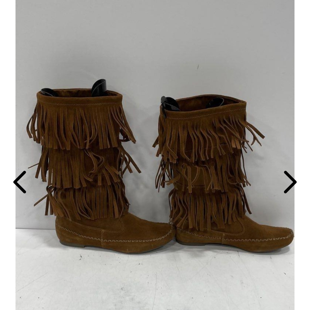 LC Lauren Conrad Brown Fringe Moccasins
